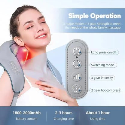 5D Wireless Shiatsu Massager with Heat