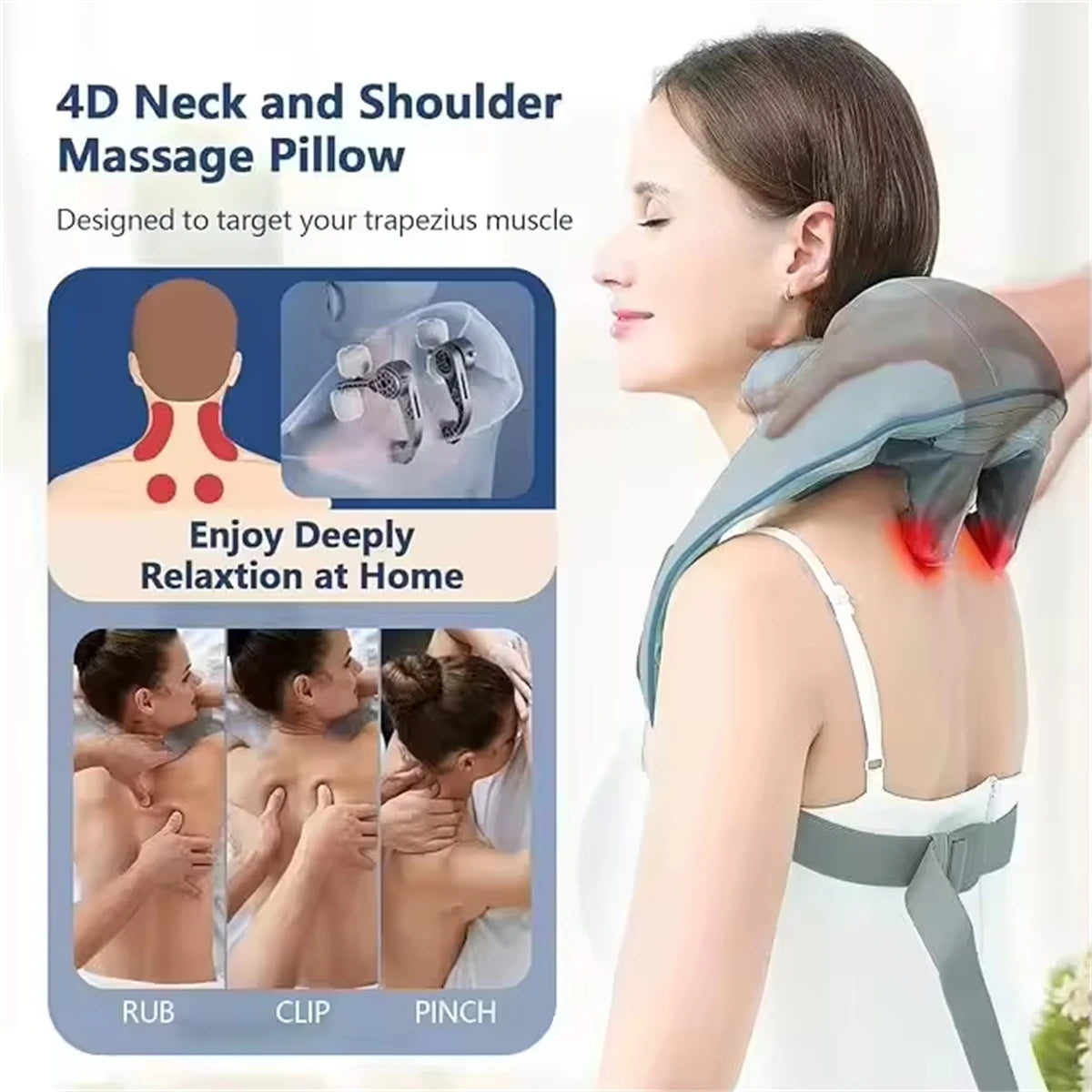 5D Wireless Shiatsu Massager with Heat