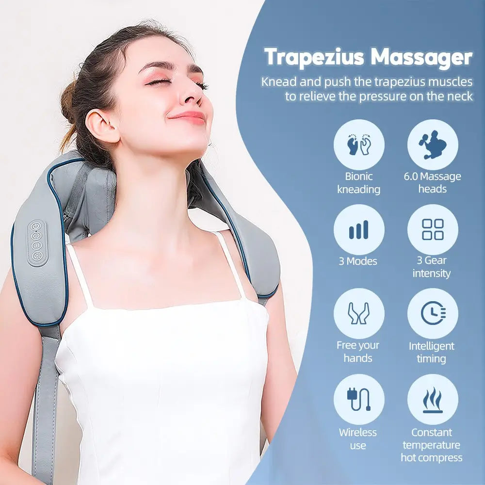 5D Wireless Shiatsu Massager with Heat